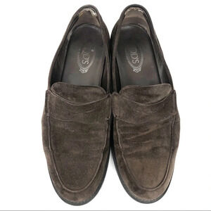 Tod’s | Men’s Brown Suede Penny Loafers